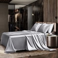 thumbnail image 2 of Labymos Bedding Six Piece Set Household European and American Solid Color One Piece Imitation Silk, 2 of 8