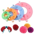thumbnail image 3 of SharkTRUE Pompom Maker -size Pom Poms Bobble Maker Kit Knitting Fuzz Tool Crafts, 3 of 8