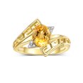 thumbnail image 1 of RYLOS Rings for Women 14K Yellow Gold Greek Key Designer Ring 9X7MM Gemstone & Diamond Ring November Citrine Jewelry  Size 5, 1 of 7