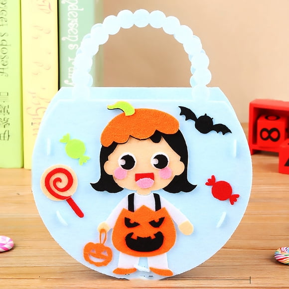 Décorations d'Halloween Sacs de Bonbons Citrouille Seau d'Halloween Kit d'Artisanat pour Enfants pour Intérieur Extérieur Cadeaux Idées Parfaites Caractéristiques