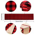 thumbnail image 4 of serony Xmas Table Runner Plaid Pattern Cloth Fabric Tablecloths 2-Layers Cutlery Accessories Placemat Dining-Room Holiday Home Red Black, 4 of 7