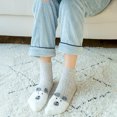 thumbnail image 2 of TIEVOSA Winter Women Coral Socks Middle Tube Cute Home Stocking（Grey）, 2 of 5