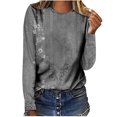 thumbnail image 1 of Femmes Manches Longues T-Shirts Col Rond Imprimé Floral Tunique Tops Doux Casual Coupe Ample Chemisier, 1 of 3