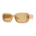 thumbnail image 3 of Lunettes de Soleil en Plastique pour Femmes, Rectangle Arrondi, Beige Brun, 3 of 4