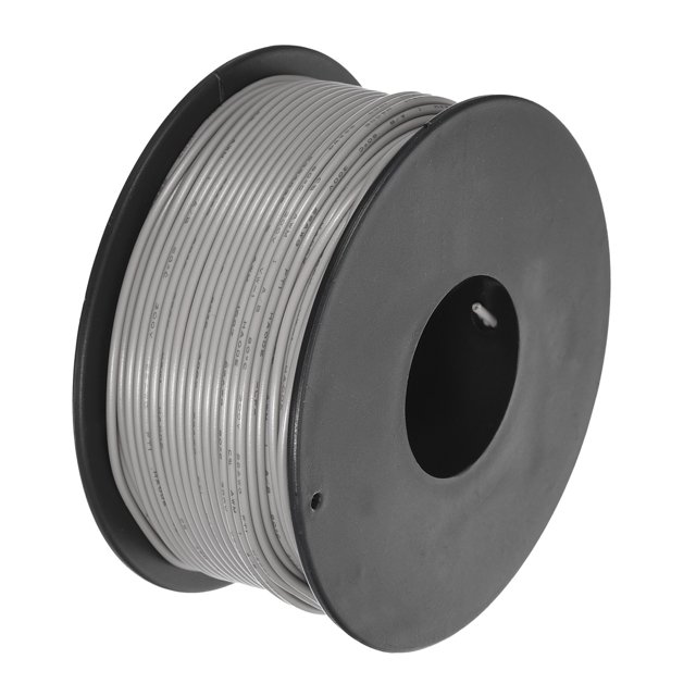 Uxcell 28AWG Stranded Wire Hookup 50M/164ft Grey, Electrical Wire UL1007 Spool