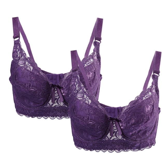INSPIRE CHIC Women's Plus Size Full Coverage Padded Floral Underwired Bra