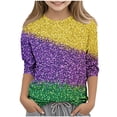thumbnail image 1 of Blouse Imprimée Carnival pour Filles, Haut en Polyester à Manches 3/4 et Col Rond, Tissu Léger et Doux, Tenue Décontractée pour l'Été et le Printemps, Convient aux Âges de 3 à 12 Ans, 1 of 1