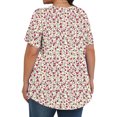 thumbnail image 4 of Pisexur Printemps Tops for Women Blouses for Women Habillé Décontracté Mode Féminine Imprimé Col Rond Manches Courtes Plissé Ample Haut Multicolore,2TG, 4 of 6