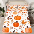 thumbnail image 1 of YST Drap-Housse Citrouille d'Automne Format Simple, Ensemble de Literie Récolte d'Automne pour Enfants Garçons Filles Joyeuse Action de Grâce Draps de Lit Feuilles d'Érable Rustiques Draps avec 1 Taie d'Oreiller, 1 of 5