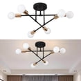 thumbnail image 2 of Modern Ceiling Light Matte Black room lights office cool Finish Retro Look 6-Light Black+Gold, 2 of 9