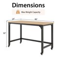 thumbnail image 4 of Costway Bureau d'Ordinateur Roulant Cadre en Métal Table pour PC Portable Dessus en Bois Poste de Travail d'Étude, 4 of 10