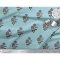 thumbnail image 3 of Soimoi Polyester Crepe Fabric Leaves & Floral Block Print Sewing Fabric Yard 52 Inch Wide, 3 of 3
