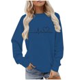 thumbnail image 1 of BLVB Chandail à Col Rond pour Femmes, Imprimé de Cœur, Manches Longues, Mignon, Coupe Ample, Léger, Hauts d'Automne, Cadeaux de la Saint-Valentin, 1 of 5