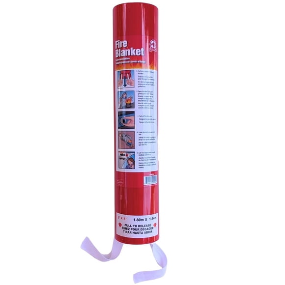 ToughWorkz Large Emergency Fire Blanket for Fire Suppression. Wall Mounted with Quick Release Tabs. for Kitchens, Fireplace, BBQ, Office, Garage (6x5-ft /1.8x1.54-m)