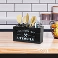 thumbnail image 4 of Extra Large Kitchen Utensils Holder with Compartments Wooden Countertop Utensil Organizer Cooking Tool Organizer Utensil Caddy Housewarming Cooking for Home, 4 of 4