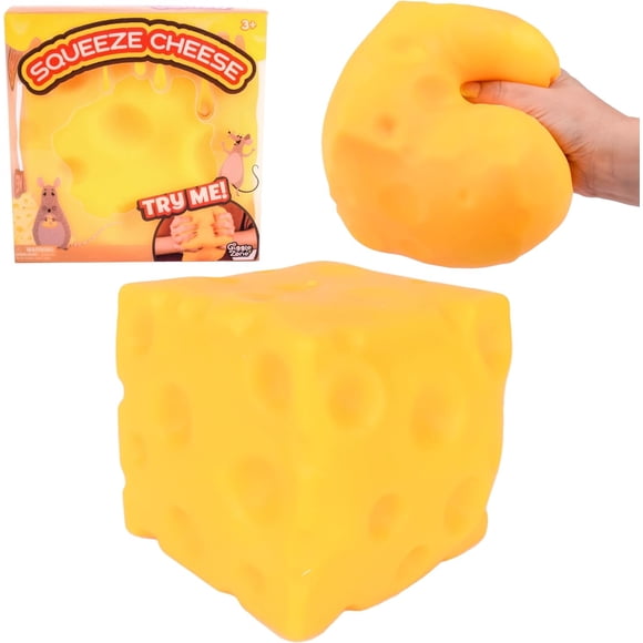 Très Grand Squishy au Fromage, 4,5 Po, Squishy au Fromage, Squishies au Fromage Anti-Stress - Jouet Fidget Réaliste à Remontée Lente en Forme de Fruit pour Soulager le Stress et la Relaxation après l'Anxiété. Squishy Slushy.