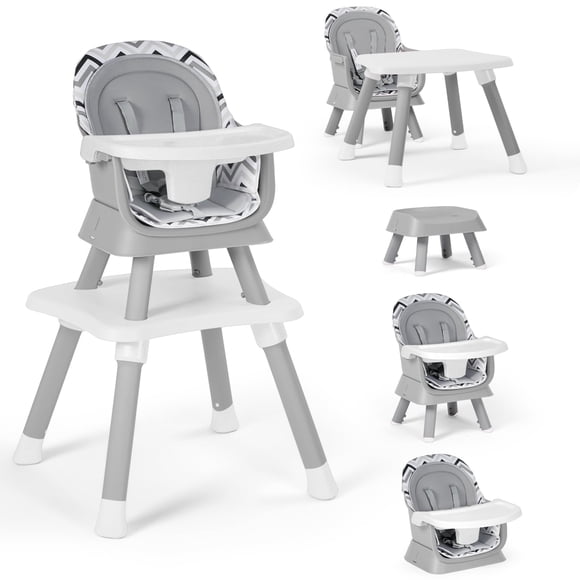 AILEEKISS 8 in 1 Baby High Chair, Toddler Dining Booster Seat for Eating, Chevron