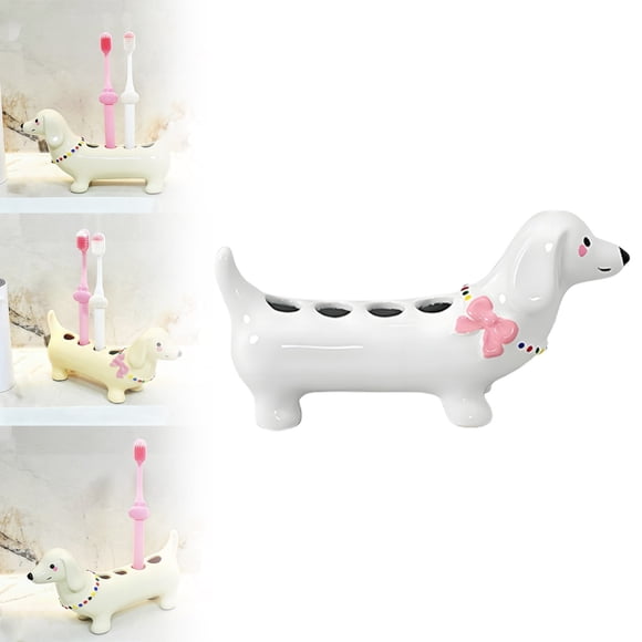 Stylish Ceramic Bathroom Organizer Design Toothbrush Holder with Four Compartments