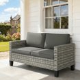 thumbnail image 2 of Outsunny Canapé de Patio 2 Places, Sofa d'Extérieur en Rotin avec Coussins, Gris Foncé, 2 of 10