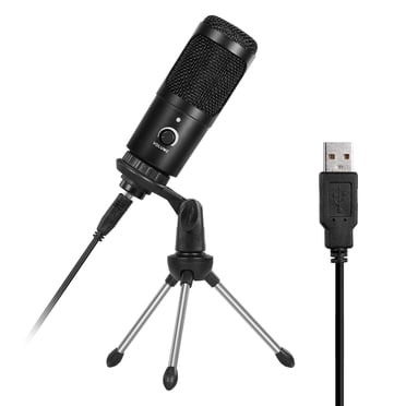 Microphone de Studio Professionnel USB à Condensateur Métallique pour Enregistrement avec Micro d'Enregistrement Cardioïde pour PC