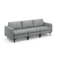 thumbnail image 1 of Costway Canapé Modulaire Moderne 3 Places avec Pochette de Rangement Latérale et Pied en Métal Gris Foncé, 1 of 9