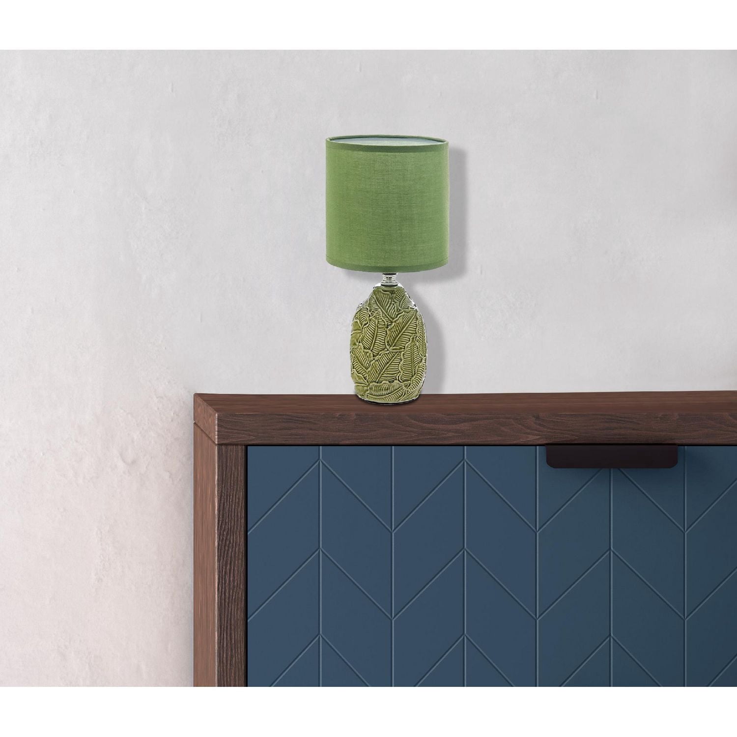 Lampe De Table En Céramique Avec Plaquette D'Ombrage Vert