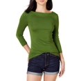 thumbnail image 1 of walmart Essentials T-Shirt à Encolure Bateau à Manches 3/4 pour Femmes, 1 of 8