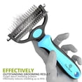 thumbnail image 2 of 2 in 1 Professional Grooming Rake for Cats & Dogs-Dematting Comb for Easy Mats & Tangles Removing,Hair Removal Cleaner for Pets(Blue), 2 of 7