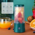 thumbnail image 4 of Green N8 Pro 350mL Portable USB Rechargeable Wireless Juicer Cup with 1500mAh Battery, 4 Stainless Steel Blades for Fast 360° Blending, Self-Cleaning Function, Food-Grade Material - Ideal for, 4 of 6