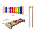 thumbnail image 4 of Toy Wood Pine Xylophone 8-Note  C Key Percussion Toddle Kid Musical Toy, 4 of 5