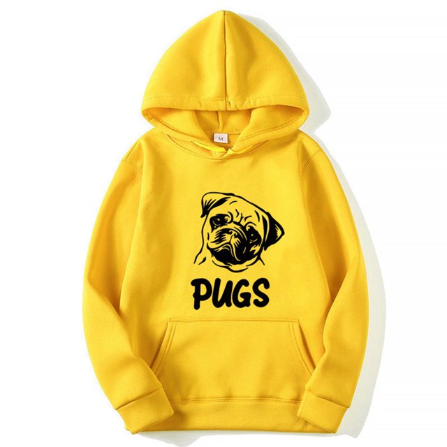 Chandail Imprimé Hip hop pug pour Hommes et Femmes (Jaune, m)