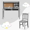 thumbnail image 3 of Giantex Kids Desk and Chair Set, Children Study Writing Desk w/Chair, Student Wooden Computer Workstation, Grey, 3 of 8