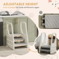 thumbnail image 4 of Qaba Adjustable Height Toddler Step Stool with Handle & Foot Pads, Grey, 4 of 10