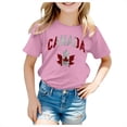 thumbnail image 1 of GDREDA Canada T-Shirts Imprimé Drapeau Filles T-Shirt à Manches Courtes Été Col Rond T-Shirt Coupe Décontractée T-Shirts Basiques, 1 of 6