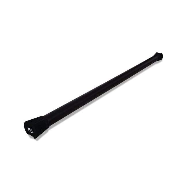 CAP Barre d'Entraînement Pondérée 20 lb, Barre durable en Acier et Fer Enveloppée de Mousse EVA Noire avec Embouts Ovales Marqués « 15 », Conçue pour la Force, le Conditionnement et les Exercices d'Équilibre avec de la Mousse Souple pour Protéger les Planchers et Assurer une Prise Sécuritaire.