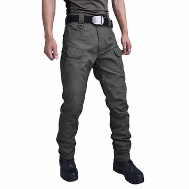 EGNMCR Pantalon Léger pour Homme, Pantalon Cargo Homme, Pantalon en Lin Homme, Pantalon Décontracté Ample à Taille Élastique pour Homme, Pantalon en Coton et Lin pour Homme Salopette Homme Extérieur à Multiples Poches Pantalon en Coton pour Homme