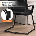 thumbnail image 4 of Costway Lot de 2 Chaises de Bureau pour Invités avec Soutien Lombaire, Dossier en Maille Respirante Sans Roues Noir, 4 of 7