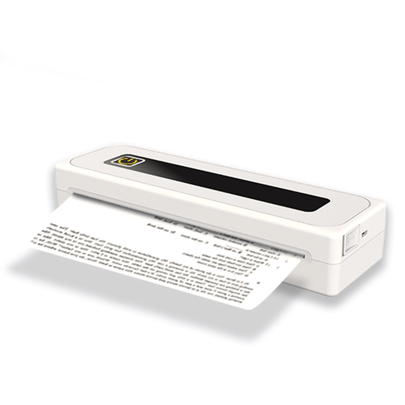 Compact White A4 Thermal Printer with Bluetooth 5.1, 1000mAh Battery, 200DPI Resolution, and 90-Sheet Continuous Printing Capability