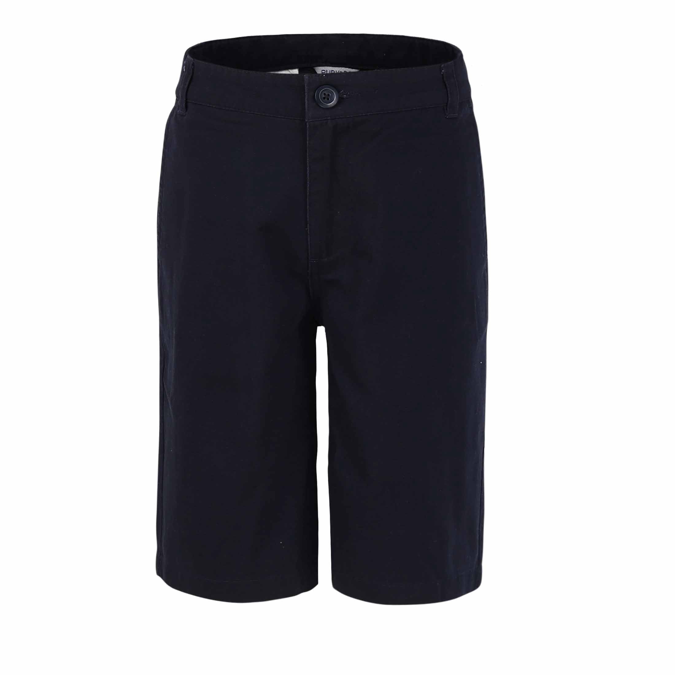 Bienzoe Bermudas à devant Plat pour Garçon, Uniformes Scolaires, Bleu Marine, 6