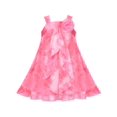 thumbnail image 1 of Robe Fille Rose à Bretelles Spaghetti à Volants Fleur Teinture sur Nœuds Sans Manches 7 Ans, 1 of 1
