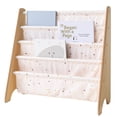 thumbnail image 2 of 3 Sprouts Recycled Fabric Kids Book Rack Storage Bookshelf Organizer in Pale Pink Terrazzo for Ages 3+, 2 of 15