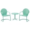 thumbnail image 1 of Crosley Furniture Griffith 3 Piece Metal Patio Conversation Set in Aqua, 1 of 6