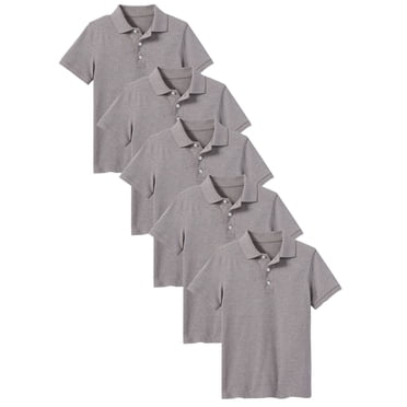 5-Pack School Uniform Tagless Polo Tshirt for Little Boys & Big Boys