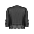thumbnail image 4 of Women's Half Sleeve Ruffle Sheer Shrug Bolero Cardigan Summer Open Front Chiffon Blouses Tops Black L, 4 of 7