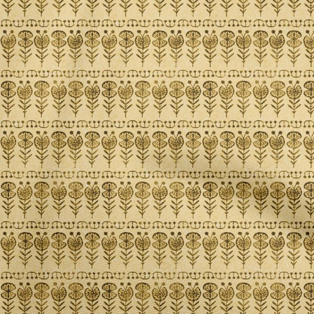oneOone Polyester Spandex Yellow Fabric Asian Block Craft Projects Decor Fabric Printed By The Yard 56 Inch Wide