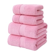 yulier 4 Piece Towel Set, Ultra Soft Absorbent Cotton, 2 Large Bath Towels 28 x 56, 2 Hand Towels for Bathroom16x26, Bath Towels Fits for Everyday Use, Hotel & Spa-Pink