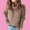 thumbnail image 2 of TIMIFIS Womens' Turtleneck Long Sleeve Cable Knit Sweaters Oversized Sweaters Fall Long Sleeve Spilt Hem Tunic Pullover Sweater Knit TopsFall/Winter, 2 of 5