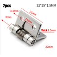thumbnail image 1 of MYG for Stainless Steel Self-Closing Spring Door Hinges 2-Pack, Heavy Duty Hardware for Cabinets Boxes Instrument Cases, 1 Inch Options, Silver Brushed Finish, 1 of 10