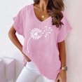 thumbnail image 2 of Birdeem Femme Été Aguichant Mode Imprimé Régulier Col en V Femme Manches Courtes Haut Blouse, 2 of 6