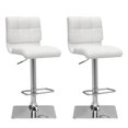 thumbnail image 1 of CorLiving Hudson Set of 2 Modern Faux Leather Square Adjustable Height Swivel Bar Stools with Mid Backs for Indoor, 1 of 7